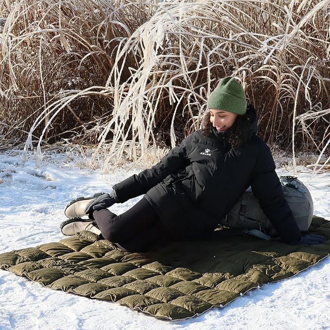 Camping Blanket,Lightweight Puffy Blanket Packable Down Alternative Throw Blanket Waterproof Windproof for Outdoors, Travel, Beach, Airplane, Hiking - Image 7