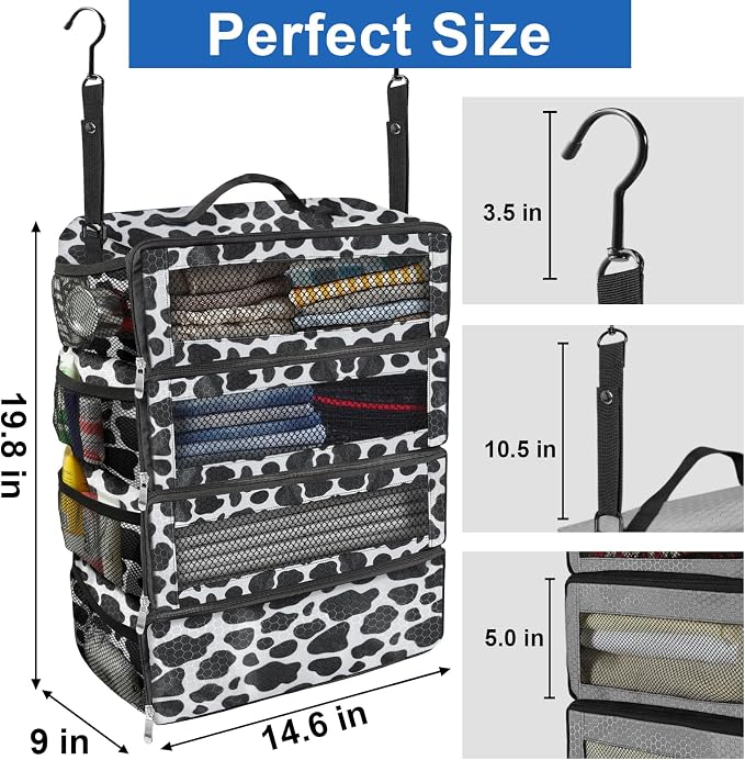 Olosar Suitcase Organizer, Travel Luggage Organizer Portable Hanging Travel Shelves Collapsible Hanging Packing Cubes for Carry on Suitcase - Image 4