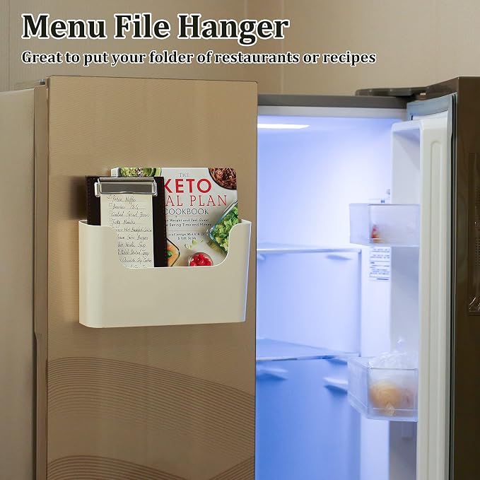 YOHOM No Drilling File Holder Wall Mails Magazines Organizer Adhesive Door Mount, Single Pocket(WHITE, 1 PCS) - Image 4