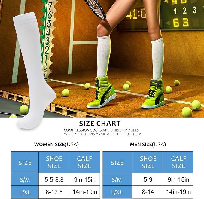 hello momoya Compression Socks for Women Men Circulation Knee High 8 Pairs for Nurses, Running, Travel, Athletic - Image 5