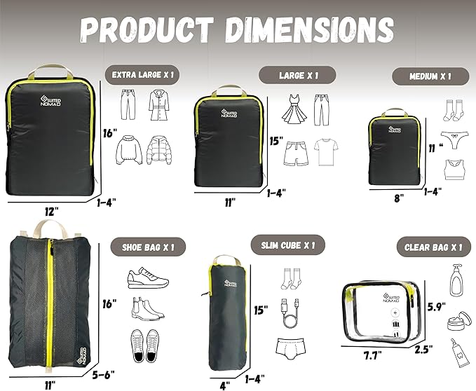 Compression Packing Cubes Set, Suitcase and Backpack Travel Organizer Bags | Ultralight and breatheable material - Image 3