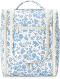 Narwey Hanging Toiletry Bag Women Travel Makeup Bag Organizer Toiletries Bag for Travel Size Essentials Accessories Cosmetics (Medium,Blue Flower) by Narwey