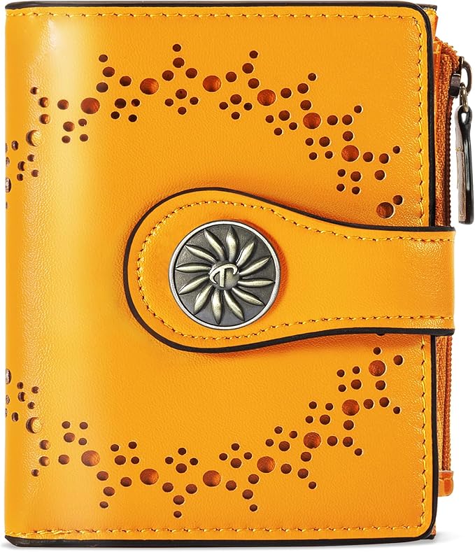 Tipmile Small Wallet for Women Bifold RFID Blocking Card Holder Leather Wallets with Zipper Coin Pocket by Tipmile