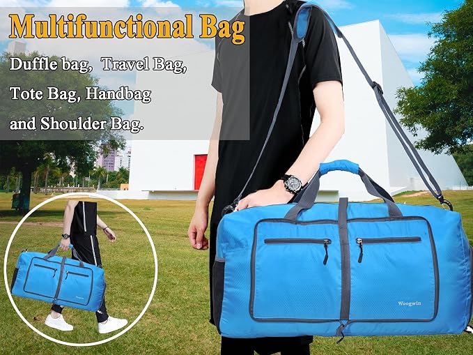 Woogwin Travel Duffel Bag Large Foldable Waterproof Overnight Bag for Beach Swim Bags Pool Sports Gym - Image 6