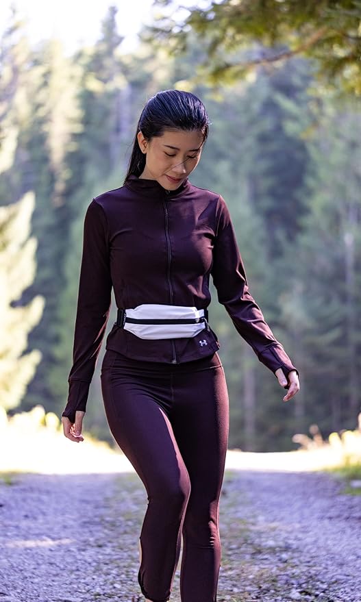Fitgriff® Running Belt V2 for Men & Women - Slim Fanny Pack, Phone Holder for Jogging, (Fits All Cell Phones) - Money Belt, Runners Waist Pouch (White, One Size (Waist 24.4 – 43.3 inches)) - Image 3