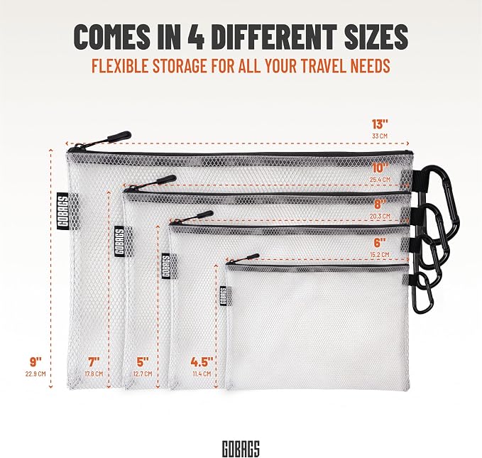 Air Production Multi-Size Clear Zipper Pouch (4‑Pack) – Cable Organizer & Travel Gear Bag for Electronics, Camera Accessories, Tool Pouch & Small Tech Storage - Image 4