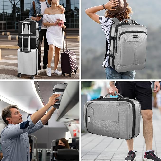 VECKUSON 50L Carry-On Backpack, TSA Approved for Flights, Extra Large Gaming & Travel Laptop Bag with USB Charger, 3 Packing Cubes, RFID Anti-Theft, Heavy Duty Weekender for Men & Women - Image 5