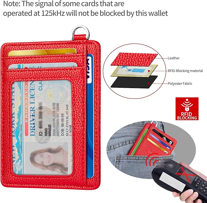 Slim Minimalist Front Pocket Wallet, RFID Blocking Credit Card Holder Wallet with Detachable D-Shackle for Men Women - Image 4
