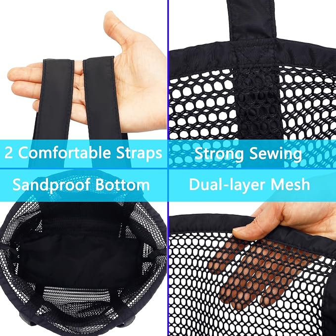 Fammart Mesh Beach Bag for Women, Summer Straw Tote Hobo Pool Bags with Zipper Pocket, Travel Vacation Cruise Essentials 2026 - Image 6
