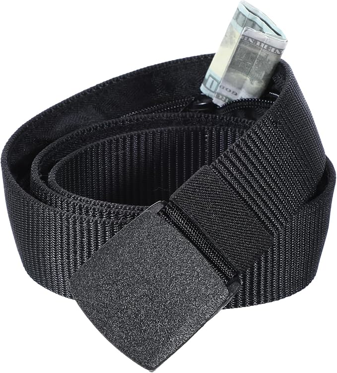 ElevateTech Travel Money Belt, Hidden Money Pouch Security Waist Wallet | with Secret Compartment, Anti-Theft, Nylon, with Zinc Alloy Buckle, for Business Travel, Daily Working, Gift for Dad by Unknown