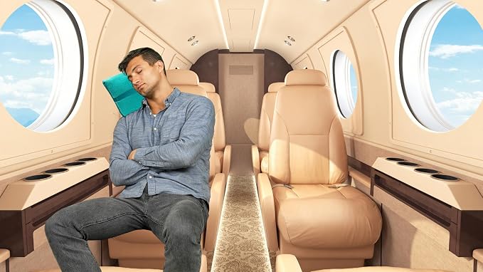 BlueHills Premium Soft Travel Blanket Pillow Warm Comfort Throw, Teal Green | 2 in 1 Travel Blanket Pillow, Soft Bag Pillowcase, Hand Luggage Belt & Backpack Clip, Flight Essentials, Gift for Traveler - Image 8