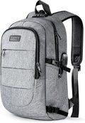 Tzowla Travel Laptop Backpack Water Resistant Anti-Theft Bag with Giant Tumbler Holder Pocket and Lock 17.3 Inch Computer Business Backpacks for Women Men Work College Gift,Casual Daypack(Grey) by Tzowla