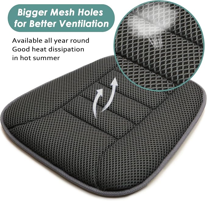 AEROiVi Car Seat Cushion Breathable Mesh Non-Slip Comfort Seat Truck Office | Car Seat pad for Driving 3D Air Mesh Car Seat Protector Works with Truck SUV and Office Chair Home Quick Drying Washable - Image 2