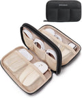 BAGSMART Electronics Organizer Travel Case for Cords Chargers Phones, Black | Puffy Padded, Travel Essentials, Cord organizer bag for Cables, Compact Tech Accessories Pouch by BAGSMART