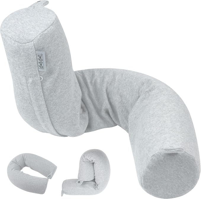 Dot&Dot Twist Memory Foam Travel Pillow, Bendable Neck Pillow for Airplane, Car and Home, 26-Inch Adjustable Roll with Washable Cotton Cover, Gray - Image 9