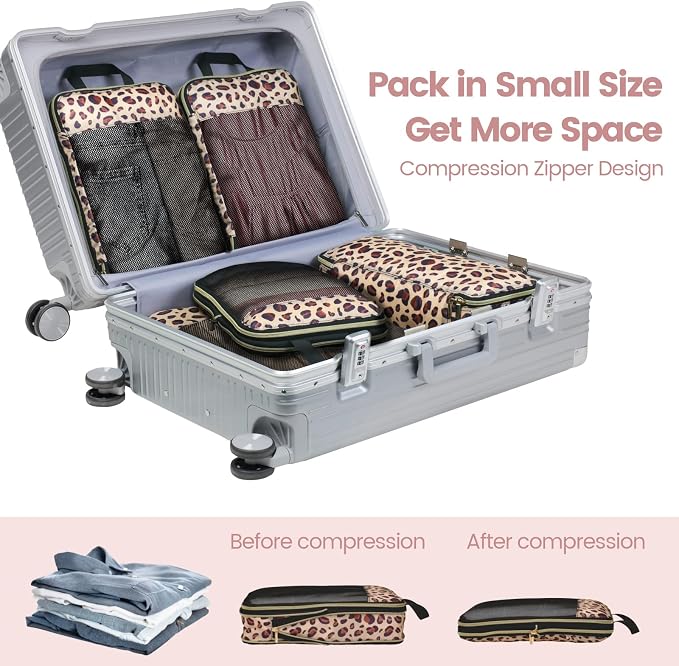 Cambond Compression Packing Cubes for Travel - Luggage Suitcase Organizer | Compression Zip Design for Space-saving, Expandable, Lightweight, Keep Clothes Sorted, Luggage Space Tidy, Carry on Pack Fast - Image 3
