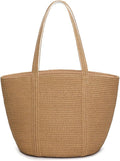 Tavaleu Straw Beach Bags for Women Tote Handbag Shoulder Hobo Bucket Bag | Lightweight, Foldable, PU Straps, Magnetic Closure, Zip Pocket, Reinforced Bottom, Summer Purse, Travel, Vacation, Daily Use by Tavaleu