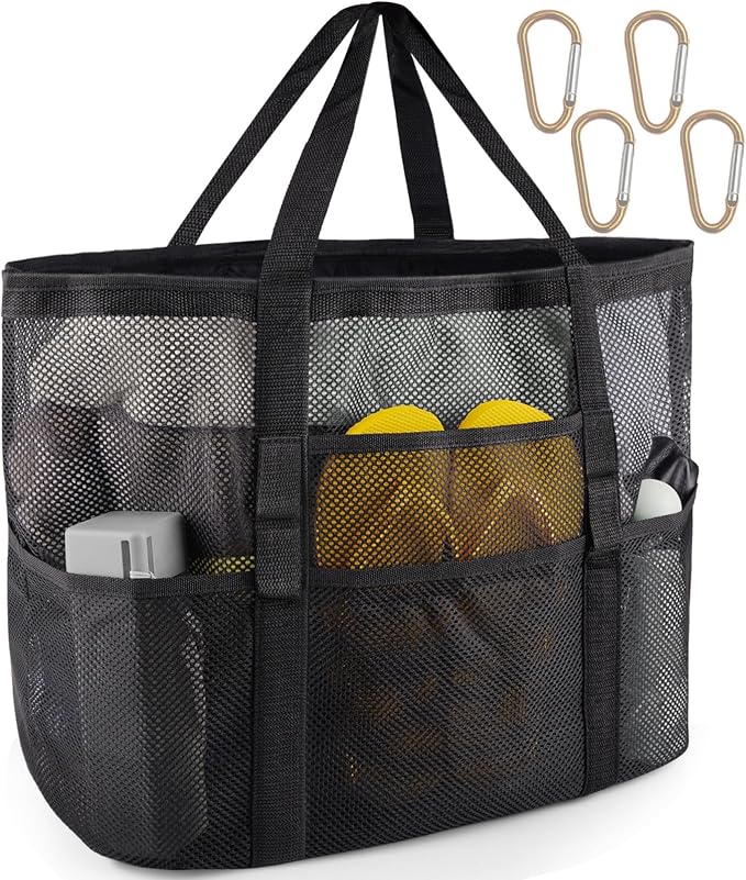 SRISE Mesh Beach Bag - Large Beach Tote Bag for Family Beach Bag for Toys & Vacation Essentials by SRISE