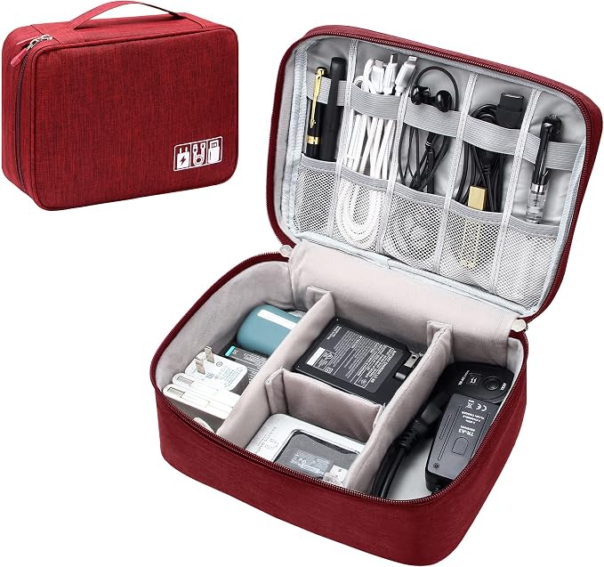 SELLYFELLY Electronics Organizer Travel Universal Cable Organizer Bag Waterproof Electronics Accessories Storage Cases for Cable, Charger, Phone, USB, SD Card, Hard Drives, Power Bank, Cords by SELLYFELLY