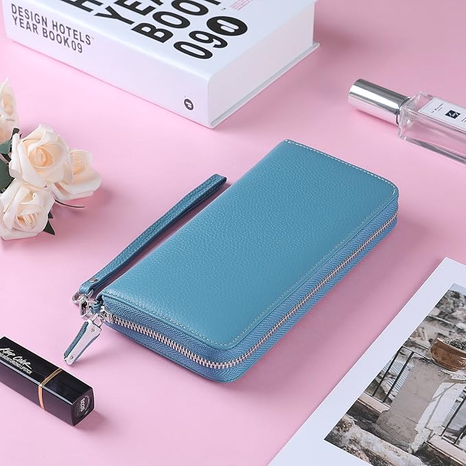 Small Compact Women Wallet RFID Blocking Genuine Leather Bifold Purse with ID Windows - Image 6