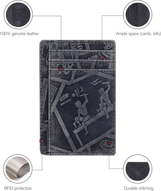 Oak Leathers RFID Blocking Minimalist Wallet - Slim Leather Card Holder - Image 3