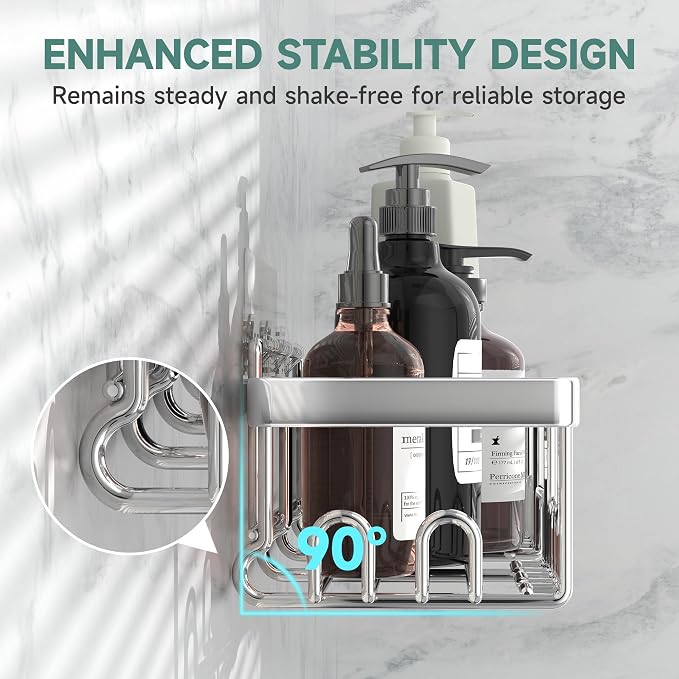 Veken Shower Caddy 6-Pack, Family Choice Award Winner, Large Wall Mounted Shower Rack, Bathroom Shelves Over Toilet, Organizer Storage Accessories with Soap Dish&Toothbrush Holder - Image 2