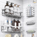 Shower Caddy 5 Pack,Adhesive Shower Organizer for Bathroom Storage&Home Decor&Kitchen,No Drilling,Large Capacity,Rustproof Stainless Steel Bathroom Organizer,Shower Shelves for Inside Shower-Larger by EUDELE