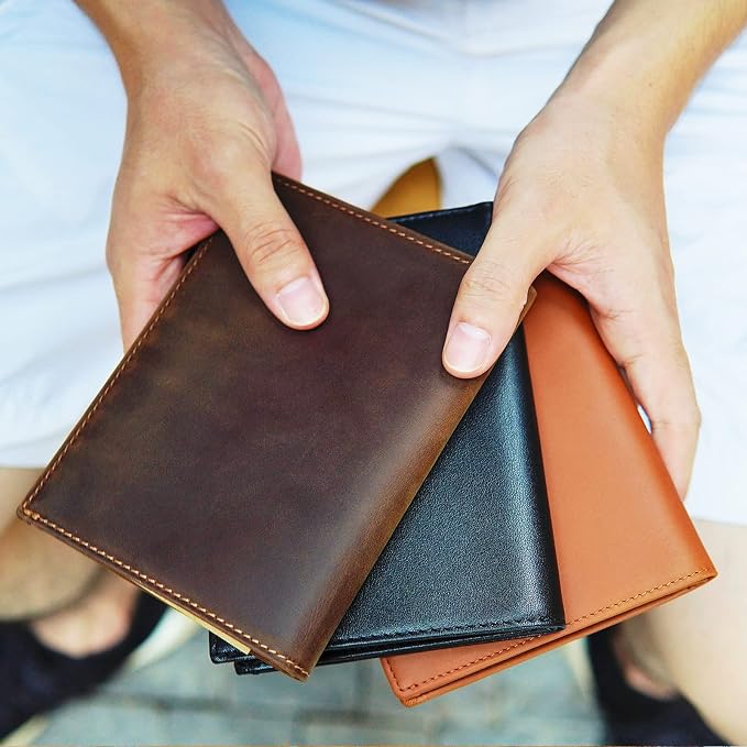 Polare RFID Blocking Napa Leather Passport Holder Travel Wallet For Men and Women (Black) - Image 2