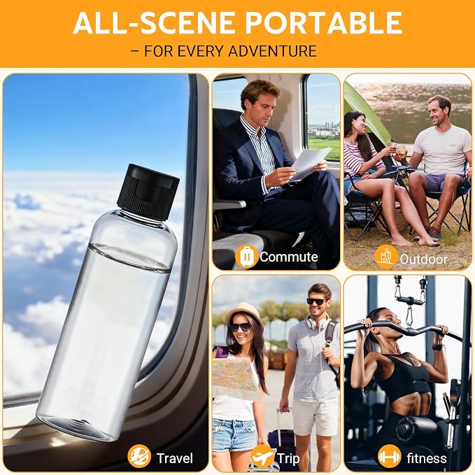 5 Pack 3.4 oz Travel Bottles for Toiletries, TSA Approved Leak Proof Refillable Travel Size Containers, Clear Plastic Shampoo Bottles for Lotion Conditioner - Image 7