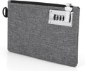 KeeKit Money Bag with Lock, 5 x 8 Inches Lockable Money Bag, Locking Accessories Pouch for Cash, Jewelry, Passports, Medicine, Credit Cards - ‎Grey by KeeKit