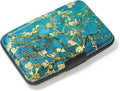Credit Card Holder, Mini Aluminum Card Wallet RFID Blocking Slim Metal Hard Card Case for Women Men, Almond Blossom by Atufsuat