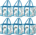 BALEINE 6PK Reusable Grocery Bags, Heavy Duty Shopping Tote Bag | 12'' Long Handles, Reinforced Bottom Keeps Upright, Fold Flat Storage, Water-Resistant Shopping Bag, Multiple Color Options by BALEINE