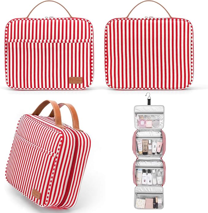 Hanging Travel Toiletry Bag,Large Capacity Cosmetic Travel Toiletry Organizer for Women with 4 Compartments & 1 Sturdy Hook,Perfect for Travel/Daily Use/Christmas - Image 5