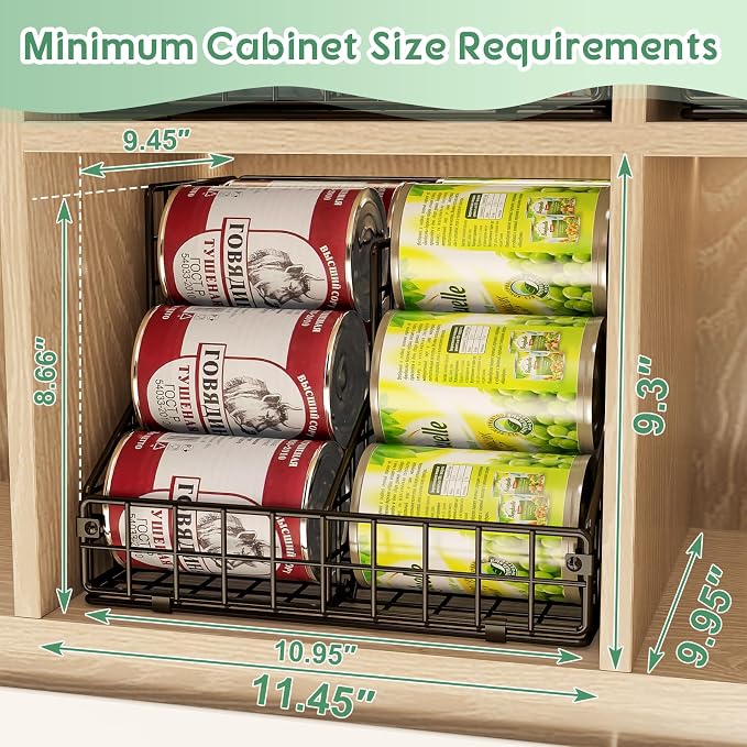 JKsmart 6 Pack Stackable Can Organizer for Pantry with Adjustable Dividers, Soda Can Organizer, Can Storage Dispenser Holds up to 84 Cans, Metal Wire Baskets Can Holder for Kitchen Cabinet Pantry - Image 5