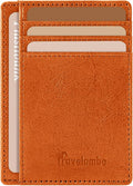Travelambo Slim Wallet Front Pocket Minimalist Leather RFID Blocking Medium Size by Travelambo