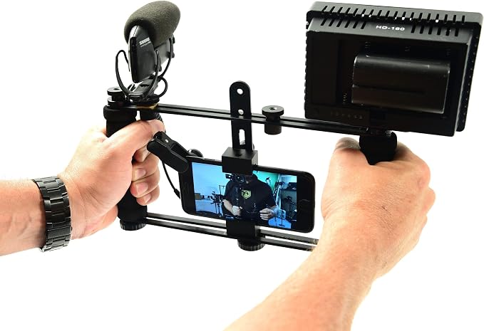 Glide Gear DM100 All Metal Professional Smartphone iPhone Mount Video Teleprompter Adapter Holder Shooter Camera Rig Phone Video-Maker Film-Maker Videographer for All Smartphones - Image 8