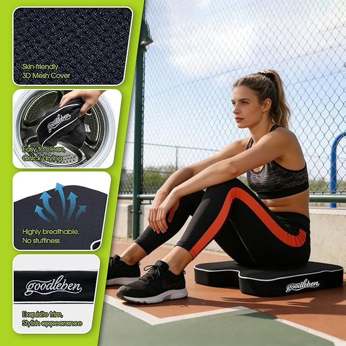 Stadium Cushion with Dual-Layer Foam (30D Support + 40D Memory), High Elasticity & Breathable, Waterproof Thick Bleacher Pad for Long Games, Portable for Outdoor Indoor Seating - Image 5