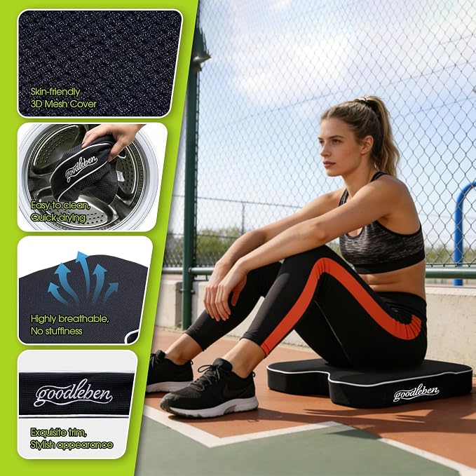 Stadium Cushion with Dual-Layer Foam (30D Support + 40D Memory), High Elasticity & Breathable, Waterproof Thick Bleacher Pad for Long Games, Portable for Outdoor Indoor Seating - Image 5