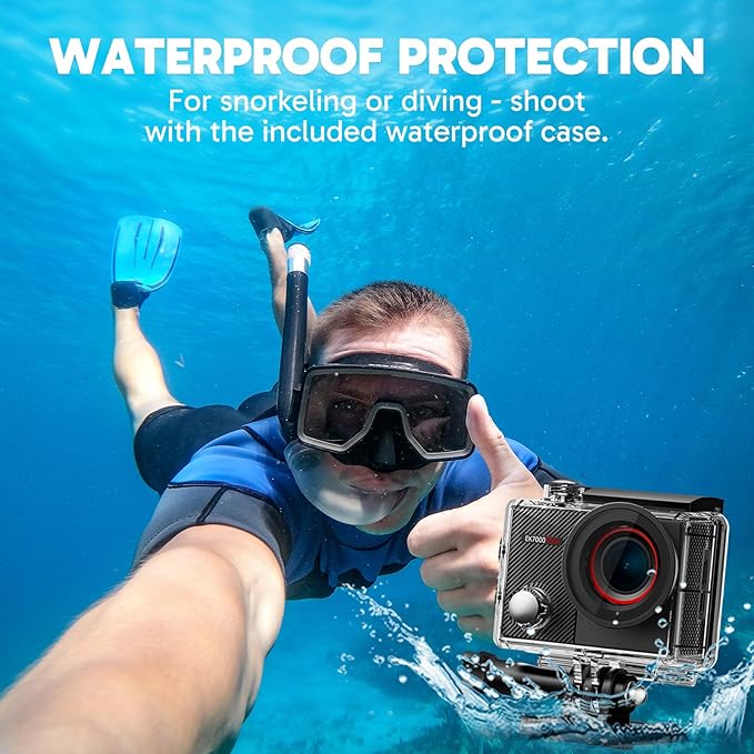 AKASO EK7000 Pro 4K30fps 20MP Action Camera EIS Ultra HD 131FT Waterproof Underwater Camera with Mini Selfie Stick Tripod and Carrying Case Helmet Accessories Kit Bundle - Image 4