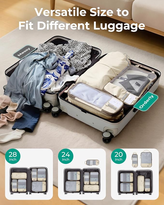 BAGSMART Compression Packing Cubes for Travel Essentials | 14 Set /6 Set /4 Set/2 Set, Lightweight, Durable - Image 2