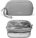 tomtoc Electronic Organizer Travel Case, Dual Compartment Tech Organization | Water Resistant Cable Pouch Storage Bag for Charger, Cord, Phone, Hard Drive, Power Bank, Accessories Travel Essentials by tomtoc