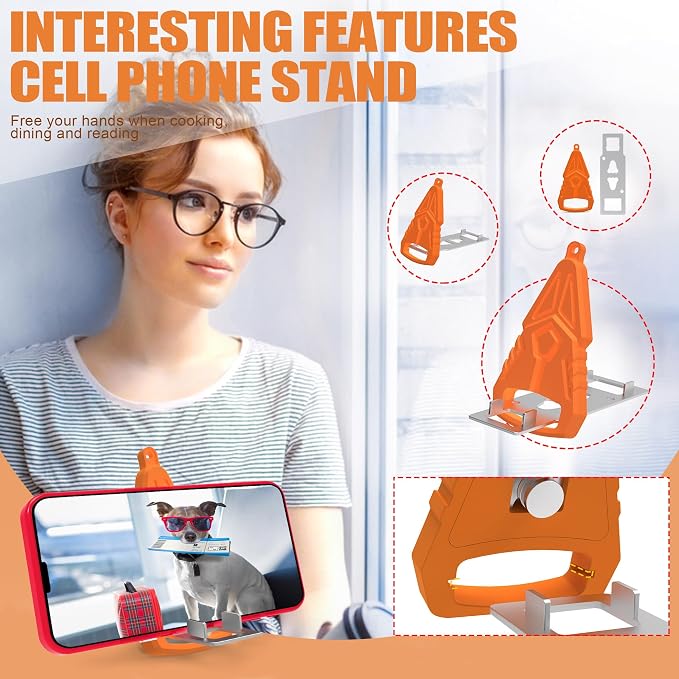 Multifunctional Portable Door Lock, Hotel Door Locks for Travelers or a Cell Phone Stand, Upgrade Lock for Door, Prevent Unauthorized Entry, Apartment Essentials(Orange) - Image 5