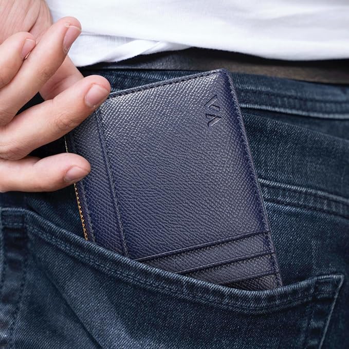 Valentoria Slim RFID Blocking Card Holder Small Pocket Wallet Keychian Zipper Coin Purse Mini Cash & Coin & Cards Case for Women Men | Slim - Image 6