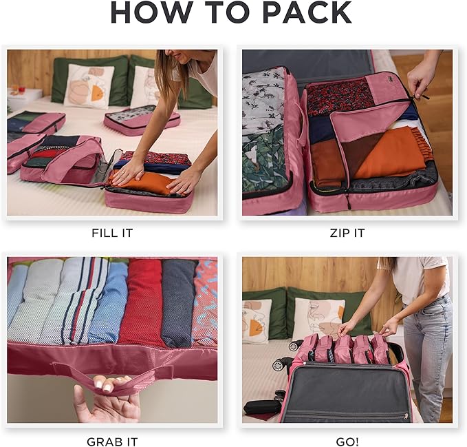 Large Packing Cubes for Travel - 5pc Packing Cubes for Suitcases - Lightweight Luggage Organizer Bags (Non-Compression) - Image 6