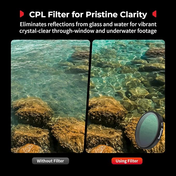 SmallRig ND Filter Kit for DJI Osmo Action 6-5895 | 5-Pack: CPL + FS ND8/ND16/ND32+Lens Silicone Cover, Snap-On Polarizing Neutral Density Filters, HD Optical Glass/Multi-Coated - Image 4