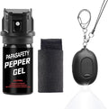 3-in-1 Personal Security Set – 130dB Personal Safety Alarm, Door Handle Alarm & LED Flashlight, Maximum Strength Pepper Spray Gel, Flip-Top Safety Cap, Adjustable Hand Strap for Runners by PAPASAFETY