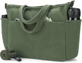 Corduroy Tote Bag for Women Crossbody Bags Lightweight Handbags Shoulder Bag with Zipper Pockets for Work Shopping by AMXNX