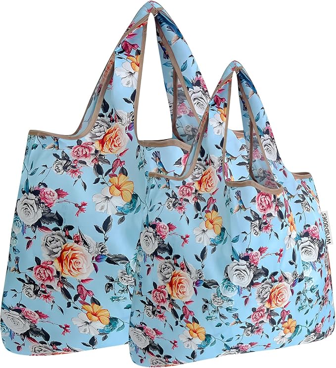 allydrew Large Foldable Tote Nylon Reusable Grocery Bags by allydrew