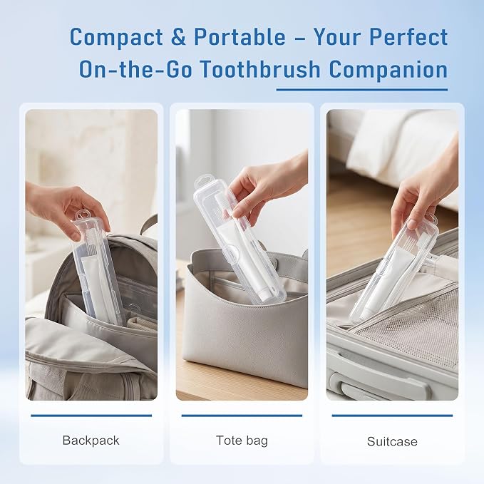 Travel Toothbrush Holder, Transparent (10-Pack) | Portable Travel Toothbrush Case Carries Toothbrushes and Toothpaste, Suitable for Travel, Home, And School - Image 4
