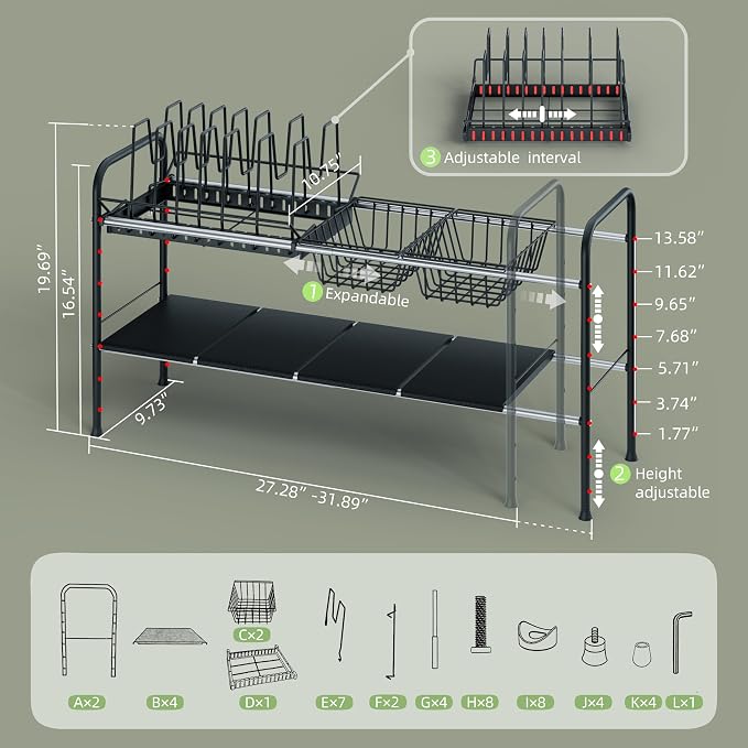 Expandable Under Sink Organizer，Pot and pan Organizer Under Cabinet | Pan Lid Organizer,Expandable Storage shelf with Pan Rack（7 Dividers）,2 Baskets and 4 Panels,Adjustable partition height - Image 2